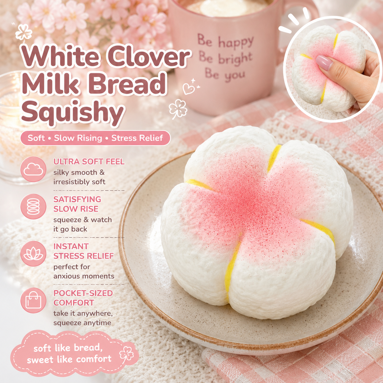 White Clover Milk Bread Squishy