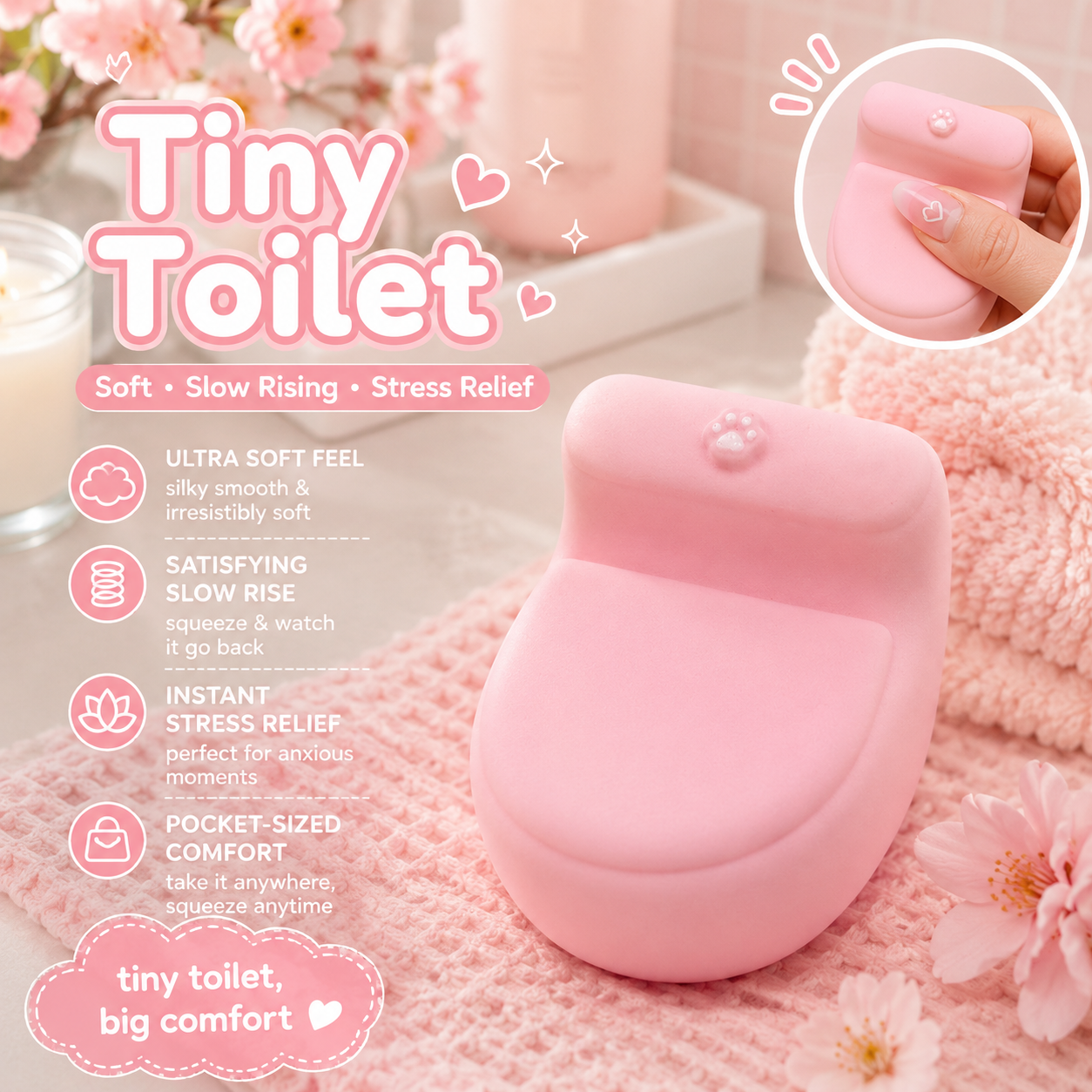 Tiny Pink Toilet Squishy