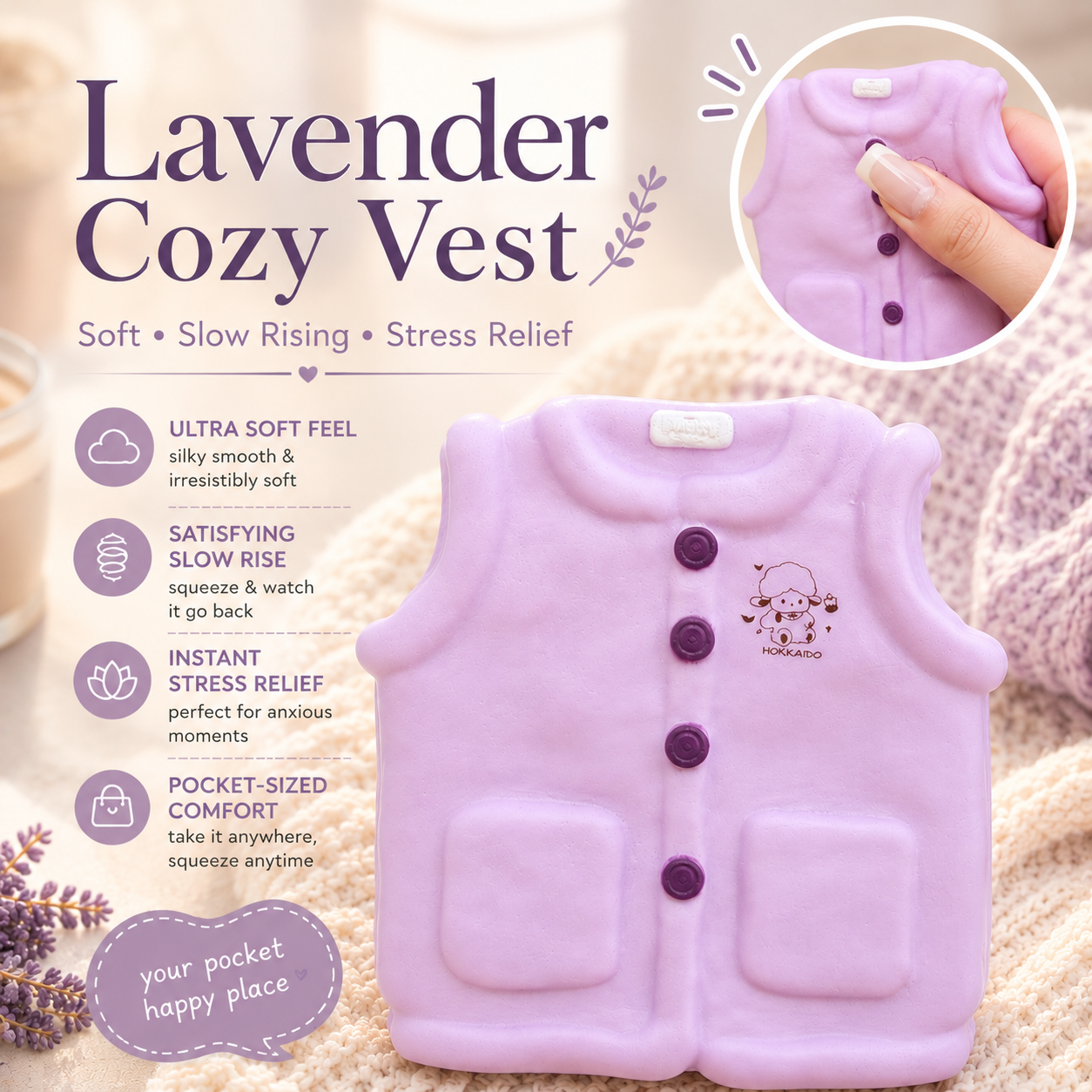 Lavender Cozy Vest Squishy