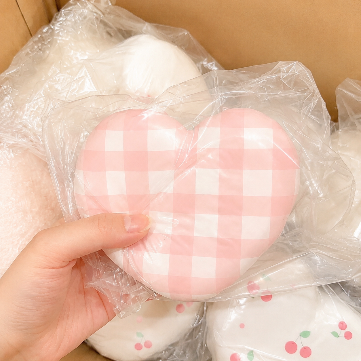 Pink Gingham Heart