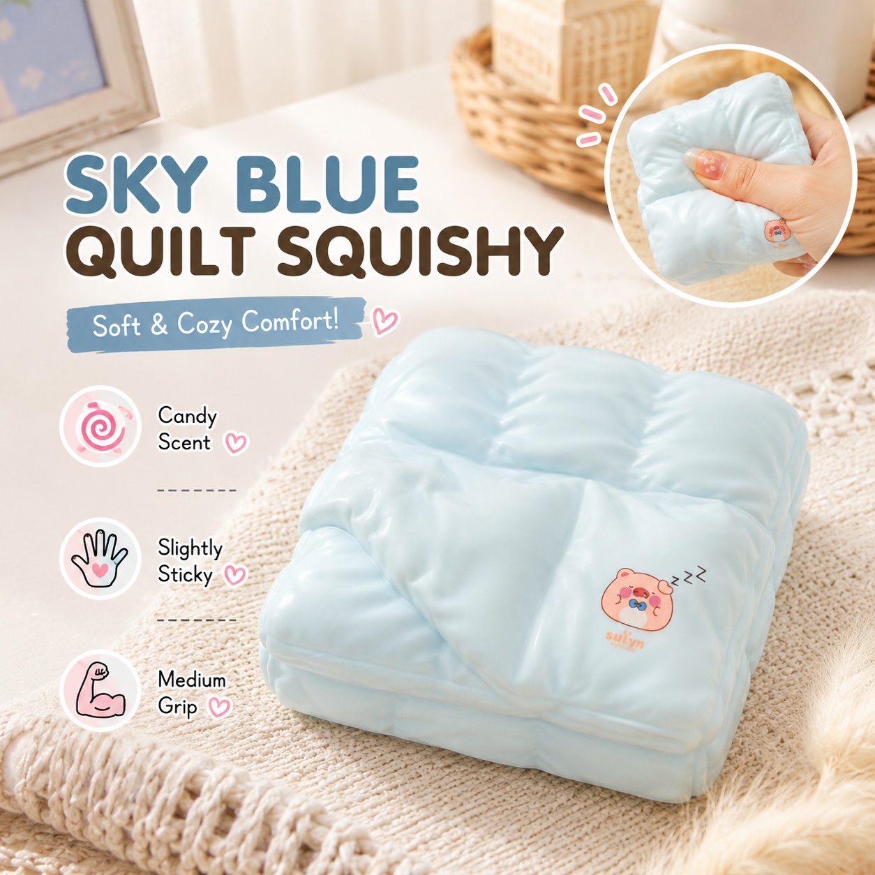 SKY BLUE QUILT SQUISHY