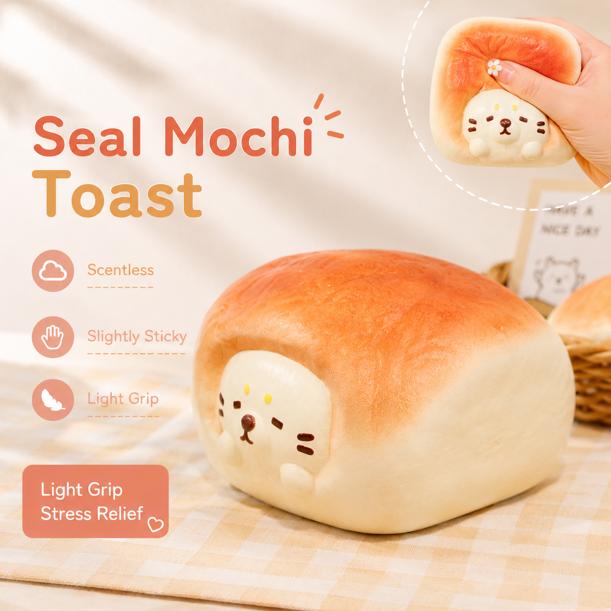 Seal Mochi Toast Squishy